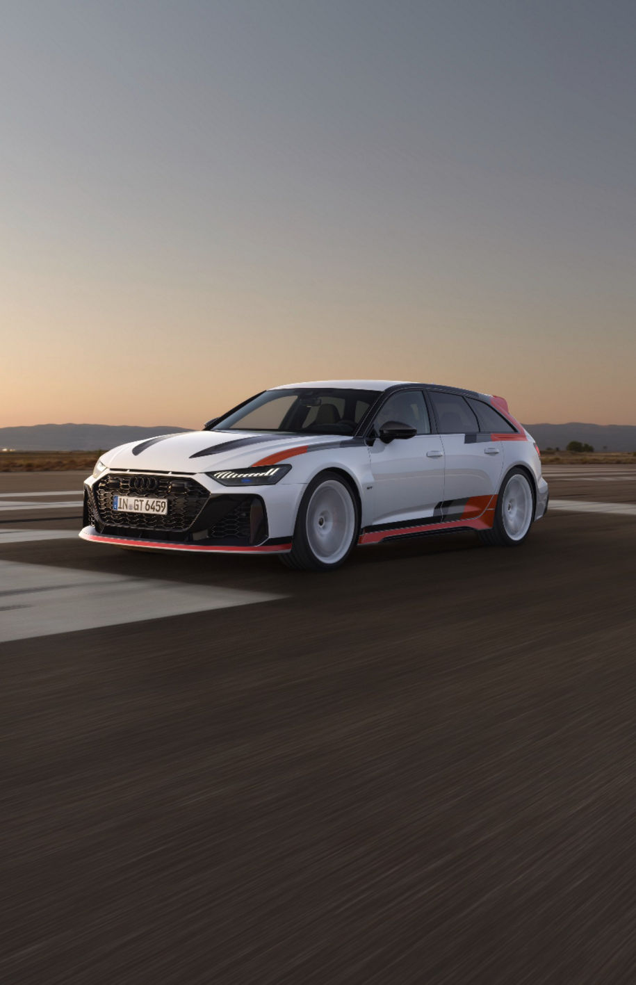 White Audi GT sports car on a racing road
